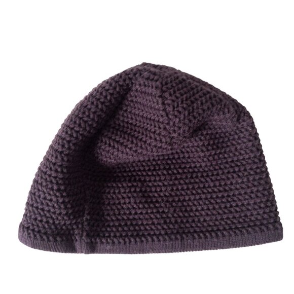 The North Face Purple Knit Beanie Hat With Fleece Lining - Picture 2 of 6